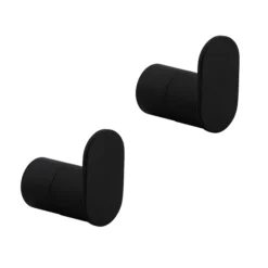 2 X Arezzo Matt Black Robe Hooks