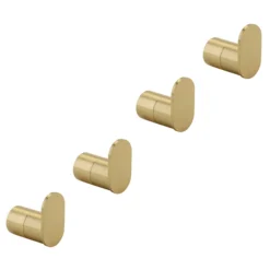 Bathroom Furniture Store 9 4 X Arezzo Brushed Brass Robe Hooks