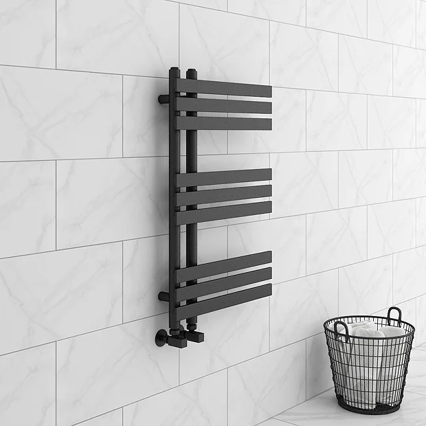 Arezzo Anthracite 800 X 500mm 9 Bars Designer Heated Towel Rail 2 Arezzo Anthracite 800 X 500mm 9 Bars Designer Heated Towel Rail - Image 2