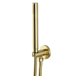 Arezzo Brushed Brass Concealed Individual Diverter + Thermostatic Control Valve With Handset + Wall Mounted Shower Head -Bathroom Furniture Store arzbisvpk4 d6