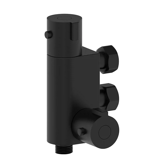 Arezzo Round Thermostatic Douche Bar Valve Matt Black 2 Arezzo Round Thermostatic Douche Bar Valve Matt Black - Image 2