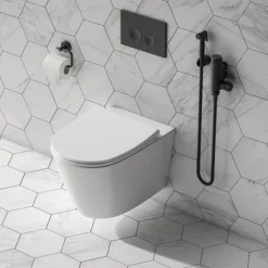 Arezzo Round Thermostatic Douche Bar Valve Matt Black 7 Arezzo Round Thermostatic Douche Bar Valve Matt Black -Bathroom Furniture Store arzdk4mb d2 1