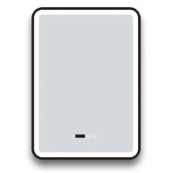 Arezzo Matt Black 500 X 700mm Rectangular LED Illuminated Anti-Fog Bathroom Mirror With Time Display 9 Arezzo Matt Black 500 X 700mm Rectangular LED Illuminated Anti-Fog Bathroom Mirror With Time Display -Bathroom Furniture Store arzim01mb d3