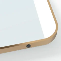 Arezzo Brushed Brass 500 X 700mm Rectangular Illuminated Strips Bathroom Mirror -Bathroom Furniture Store arzim04bb d1