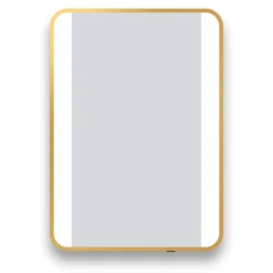Arezzo Brushed Brass 500 X 700mm Rectangular Illuminated Strips Bathroom Mirror -Bathroom Furniture Store arzim04bb d2