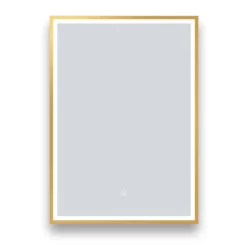 Arezzo Brushed Brass 500 X 700mm Rectangular LED Illuminated Anti-Fog Bathroom Mirror -Bathroom Furniture Store arzim06bb d4