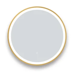 Arezzo Brushed Brass 600mm Round LED Illuminated Anti-Fog Bathroom Mirror 8 Arezzo Brushed Brass 600mm Round LED Illuminated Anti-Fog Bathroom Mirror -Bathroom Furniture Store arzim08bb d2