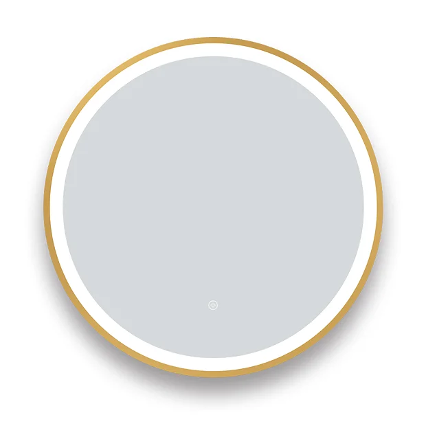 Arezzo Brushed Brass 600mm Round LED Illuminated Anti-Fog Bathroom Mirror 4 Arezzo Brushed Brass 600mm Round LED Illuminated Anti-Fog Bathroom Mirror - Image 4