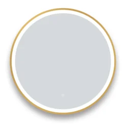 Arezzo Brushed Brass 700mm Round LED Illuminated Anti-Fog Bathroom Mirror -Bathroom Furniture Store arzim09bb d2