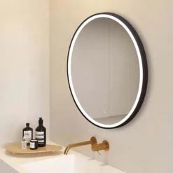 Arezzo Matt Black 700mm Round LED Illuminated Anti-Fog Bathroom Mirror 7 Arezzo Matt Black 700mm Round LED Illuminated Anti-Fog Bathroom Mirror -Bathroom Furniture Store arzim09mb d2