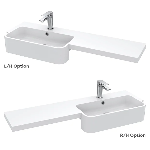 Arezzo 1100 Matt Blue Semi-Recessed Round Combination Vanity Unit (Brushed Brass Flush & Handles) 6 Arezzo 1100 Matt Blue Semi-Recessed Round Combination Vanity Unit (Brushed Brass Flush & Handles) - Image 6