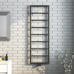 Arezzo Matt Black 1500 X 500 Ladder Heated Towel Rail -Bathroom Furniture Store az15mbd1