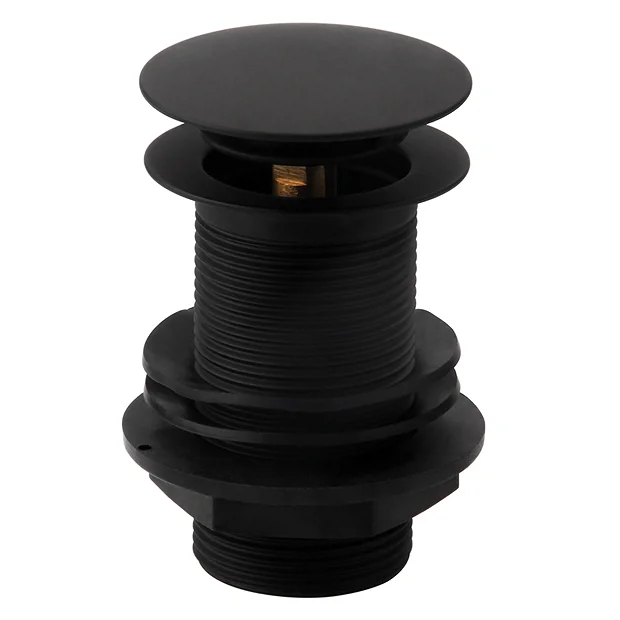 Arezzo Matt Black Unslotted Easy Clean Click Clack Basin Waste 2 Arezzo Matt Black Unslotted Easy Clean Click Clack Basin Waste - Image 2