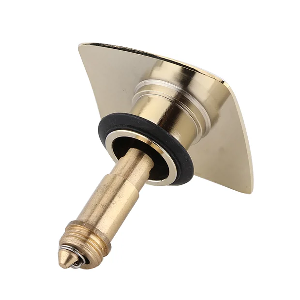 Arezzo Square Brushed Brass Unslotted Easy Clean Click Clack Basin Waste 1 Arezzo Square Brushed Brass Unslotted Easy Clean Click Clack Basin Waste