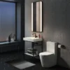 Arezzo Matt Black 600 X 1200mm Rectangular LED Illuminated Anti-Fog Bathroom Mirror