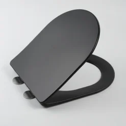 Arezzo Matt Black Rimless Back To Wall Toilet Incl. Soft Close Seat -Bathroom Furniture Store az233pmb d1