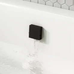 Arezzo Matt Black Square Slimline Freeflow Bath Filler Waste And Overflow -Bathroom Furniture Store az243mbsq d1