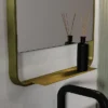 Arezzo Brushed Brass 550 X 1000mm Mirror With Shelf