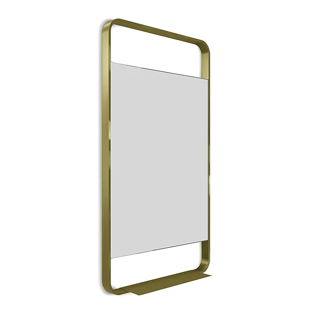 Arezzo Brushed Brass 550 X 1000mm Mirror With Shelf 2 Arezzo Brushed Brass 550 X 1000mm Mirror With Shelf - Image 2