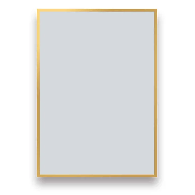 Arezzo Brushed Brass Square Edge 700 X 500 Mirror 3 Arezzo Brushed Brass Square Edge 700 X 500 Mirror - Image 3