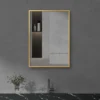 Arezzo Brushed Brass Square Edge 700 X 500 Mirror