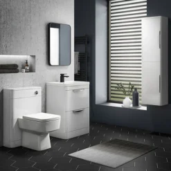 Arezzo Matt Black 700 X 500 Rectangular Mirror -Bathroom Furniture Store az57mb d2