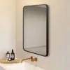 Arezzo Matt Black 800 X 600 Rectangular Mirror