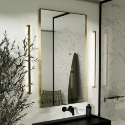 Arezzo Brushed Brass 1000 X 800mm Rectangular Mirror 5 Arezzo Brushed Brass 1000 X 800mm Rectangular Mirror -Bathroom Furniture Store az6x8rbb d1 2