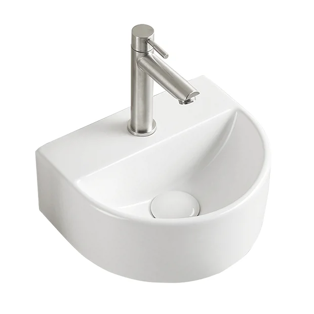 Arezzo Matt White Round Wall Hung Cloakroom Basin 1TH (303 X 255mm) 1 Arezzo Matt White Round Wall Hung Cloakroom Basin 1TH (303 X 255mm)
