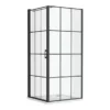 Arezzo 700 X 700 Matt Black Grid Frameless Pivot Door Shower Enclosure + Tray