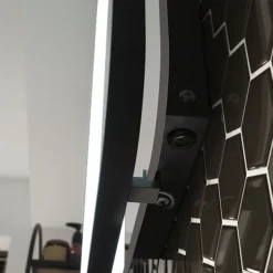 Arezzo Matt Black 500 X 700mm Rectangular LED Illuminated Bathroom Mirror With Infrared Sensor & Anti-Fog -Bathroom Furniture Store az8910mb d1