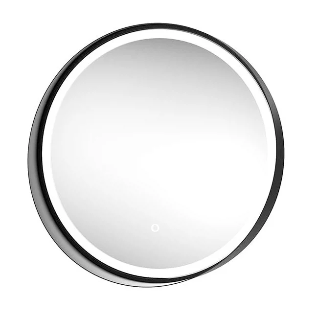 Arezzo Matt Black 600mm Round Colour Changing LED Illuminated Bathroom Mirror With Anti-Fog 2 Arezzo Matt Black 600mm Round Colour Changing LED Illuminated Bathroom Mirror With Anti-Fog - Image 2