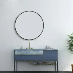 Arezzo Matt Black 800mm Round Mirror 8 Arezzo Matt Black 800mm Round Mirror -Bathroom Furniture Store az8brm d1n