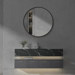 Arezzo Matt Black 800mm Round Mirror 9 Arezzo Matt Black 800mm Round Mirror -Bathroom Furniture Store az8brm d2n