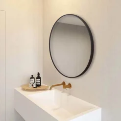 Arezzo Matt Black 800mm Round Mirror 10 Arezzo Matt Black 800mm Round Mirror -Bathroom Furniture Store az8brm d3n
