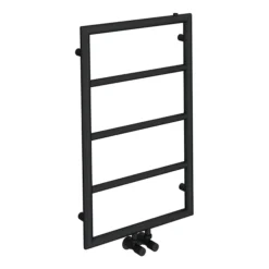 Arezzo Matt Black 800 X 500 Ladder Heated Towel Rail