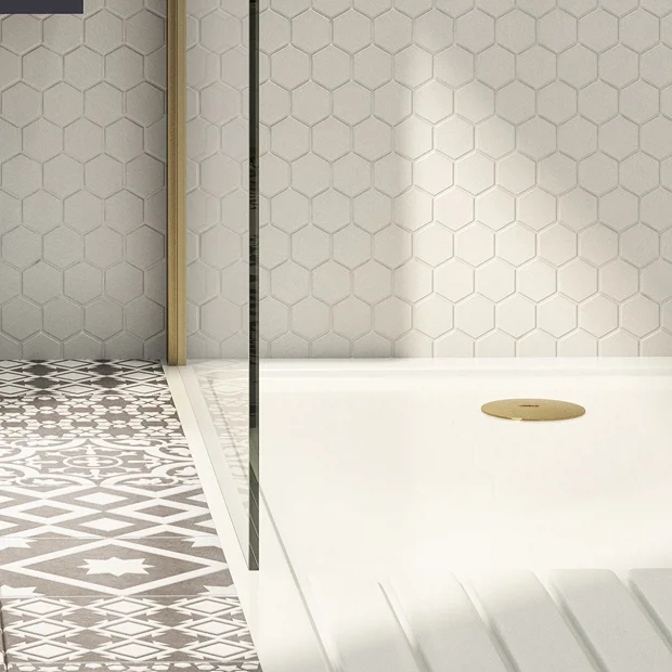 Arezzo Brushed Brass 90mm High Flow Shower Tray Waste 3 Arezzo Brushed Brass 90mm High Flow Shower Tray Waste - Image 3