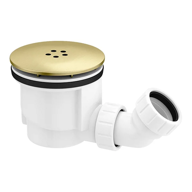 Arezzo Brushed Brass 90mm High Flow Shower Tray Waste 2 Arezzo Brushed Brass 90mm High Flow Shower Tray Waste - Image 2
