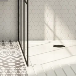 Arezzo Matt Black 90mm High Flow Shower Tray Waste -Bathroom Furniture Store az9blksw d1a