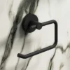 Arezzo Matt Black Round Toilet Roll Holder