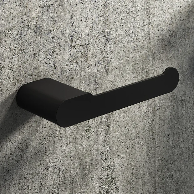 Arezzo Matt Black Toilet Roll Holder 2 Arezzo Matt Black Toilet Roll Holder - Image 2