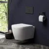 Arezzo Matt Black Square Toilet Roll Holder