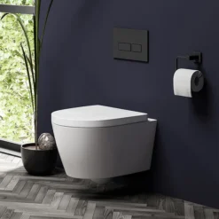 Arezzo Matt Black Square Toilet Roll Holder