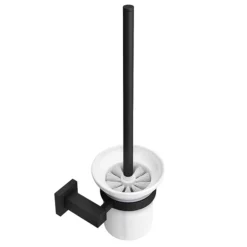 Arezzo Matt Black Toilet Brush & Holder
