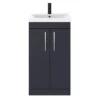 Arezzo 500 Matt Blue Floor Standing Vanity Unit With Chrome Handles