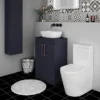 Arezzo Floor Standing Countertop Vanity Unit - Matt Blue - 600mm With Rose Gold Handles