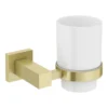 Arezzo Brushed Brass Tumbler Holder & Cup