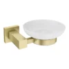 Arezzo Brushed Brass Wall Mounted Soap Dish & Square Holder