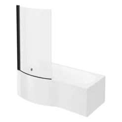 Arezzo B-Shaped Shower Bath Suite - 1700mm -Bathroom Furniture Store azbbs d2
