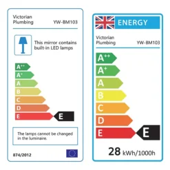 Arezzo Bulb Matt Black 500 X 700mm LED Illuminated Mirror With Motion Sensor + Anti-Fog -Bathroom Furniture Store azbm103 d2